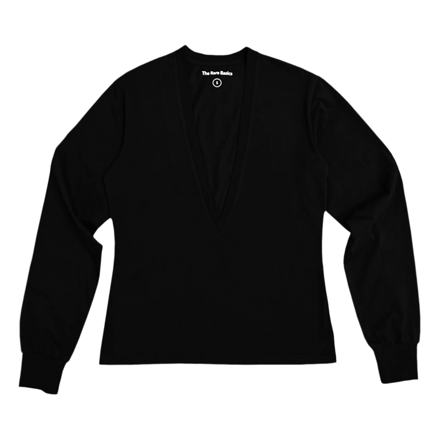 Long Sleeve Deep V-neck T-shirt