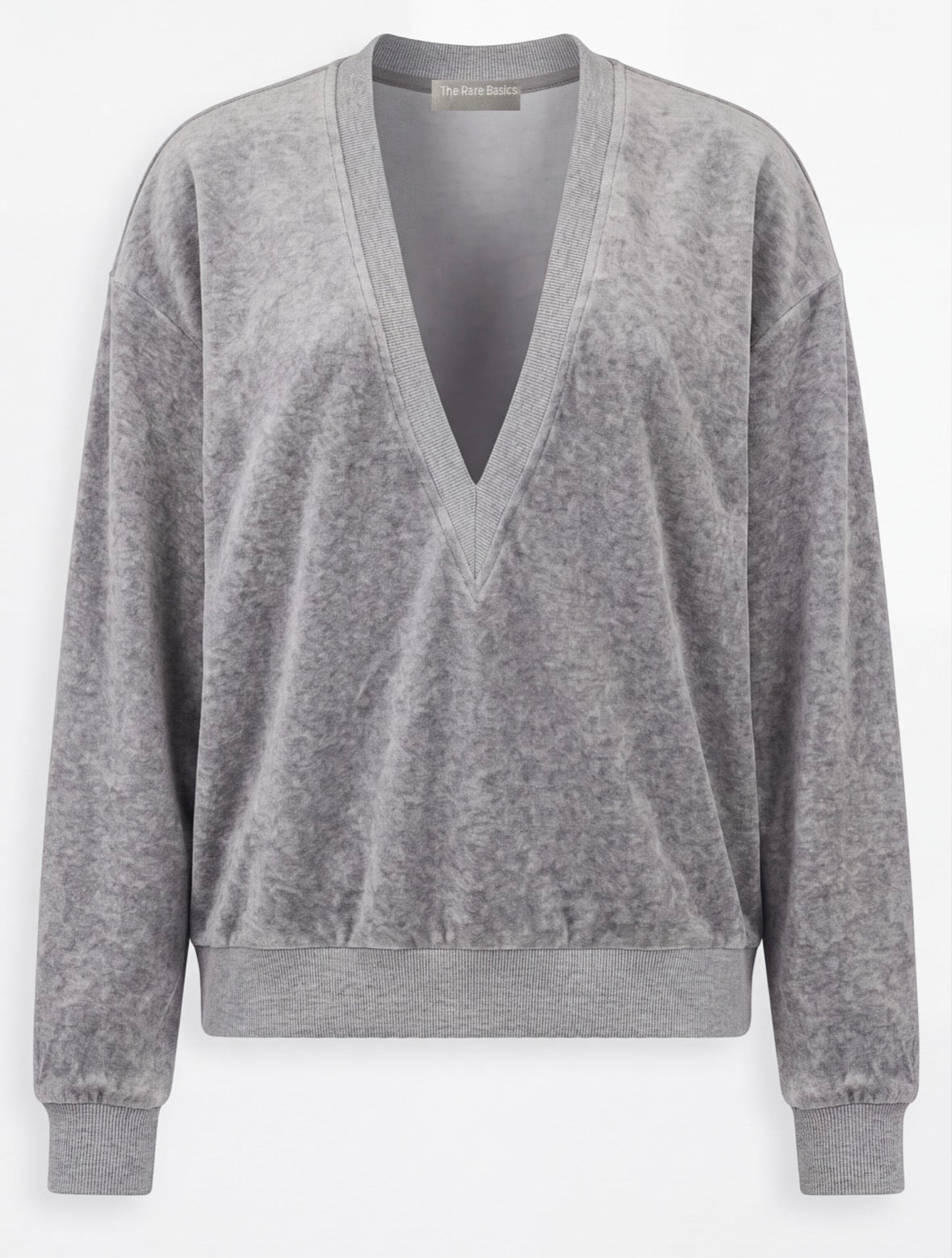 Unisex Velour Deep V-neck Sweatshirt